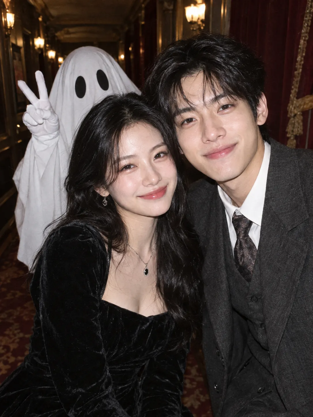 AI-generated a ghost in our photo example made in Ofox from the original Chinese prompt.