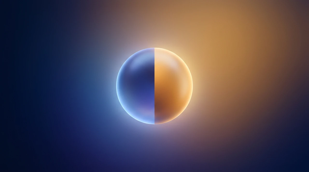 Gradient sphere transitioning from deep indigo to warm amber, representing a model upgrade with hidden cost implications