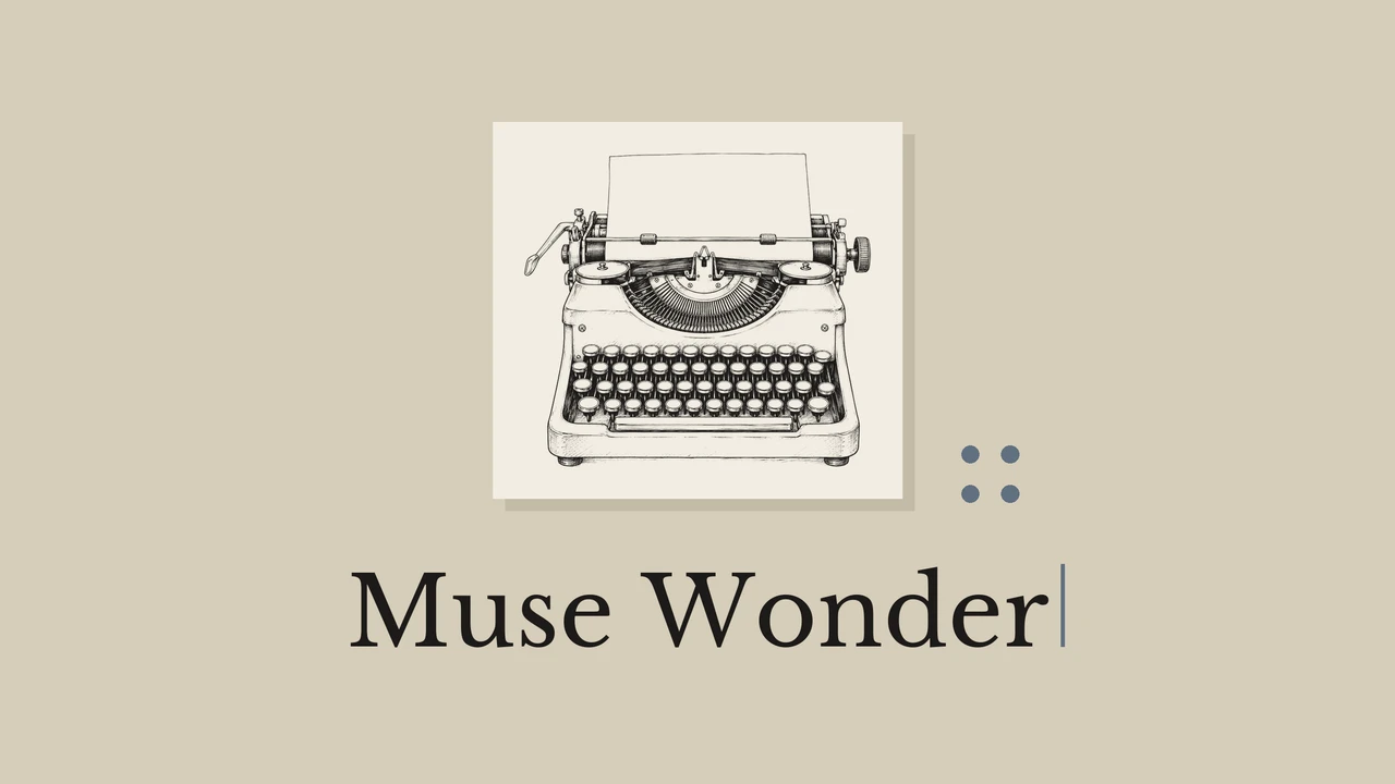 奶油色卡片上的黑色线稿打字机，表示 Muse Code 与 API 入口选择。