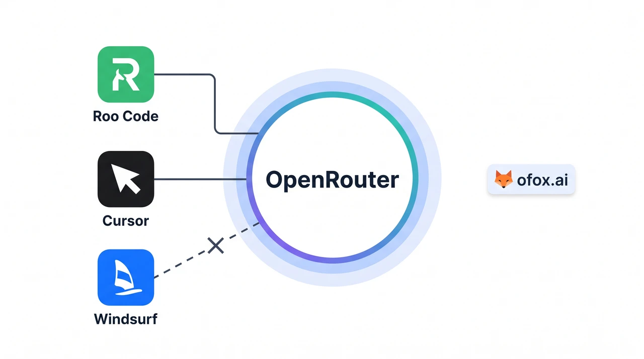 OpenRouter 接入 Cursor/Windsurf/Roo Code 完全教程（2026）