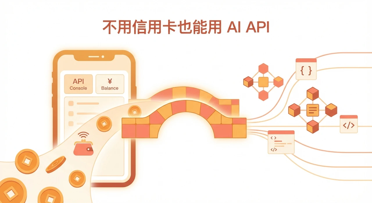 不用信用卡也能用 AI API：国内开发者付费方案完全指南