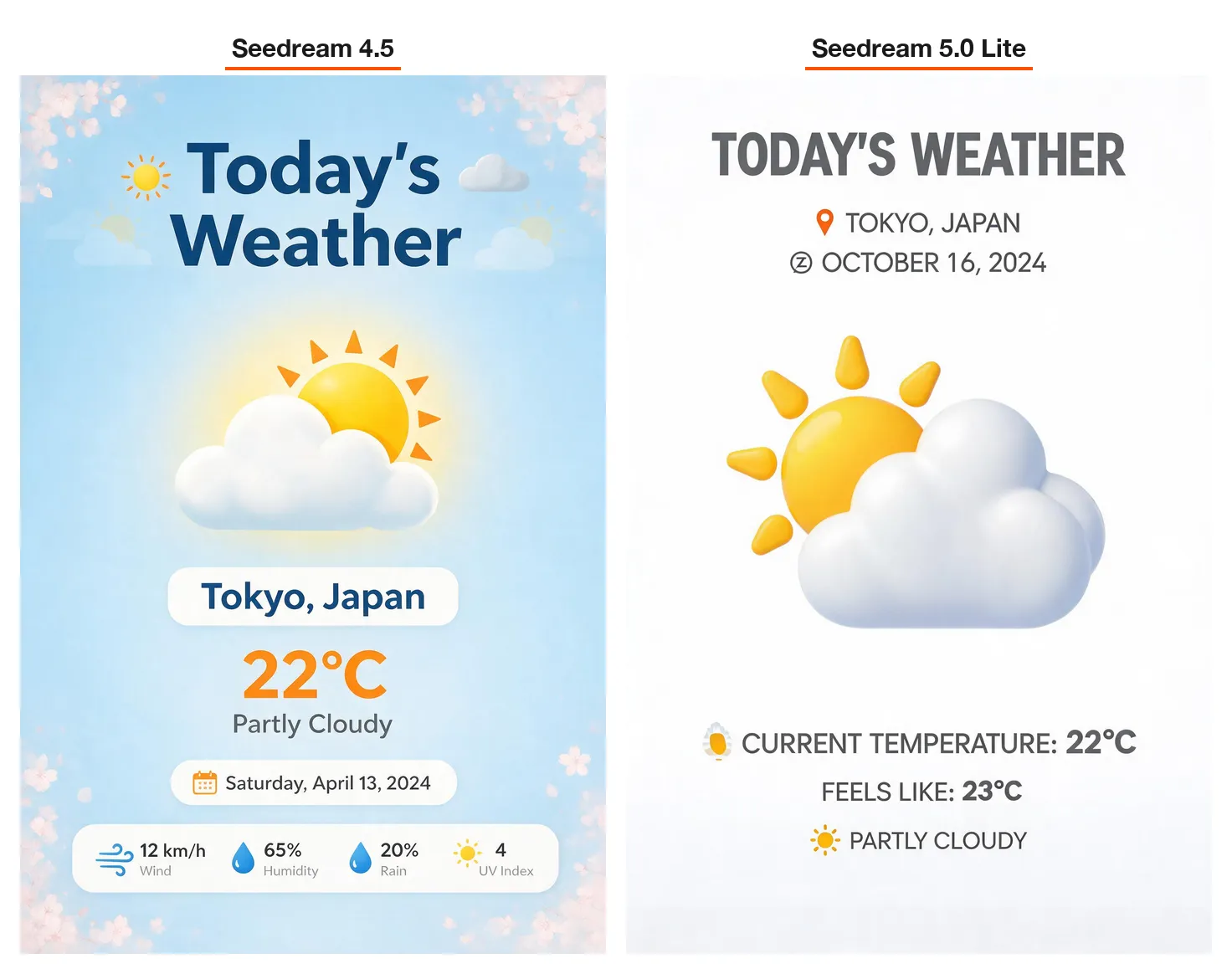 天気情報カード Today's Weather Tokyo、両モデル比較