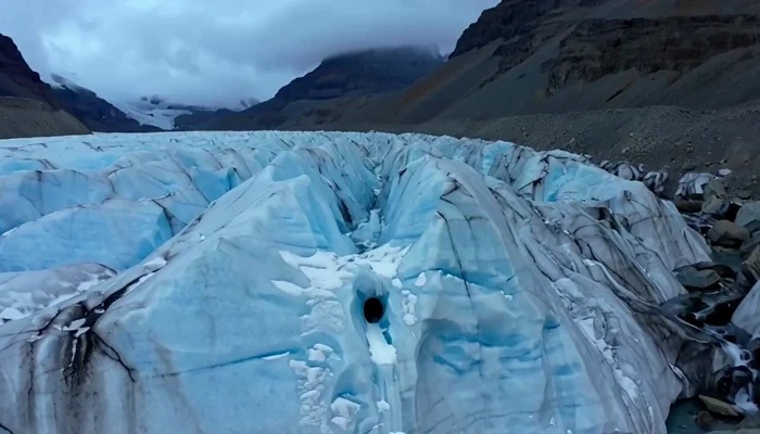 Two Glaciologists Enter a Blue-Ice Cave