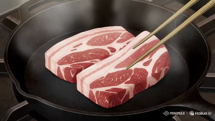 Hand-Drawn Ginger Pork Cooking Anime