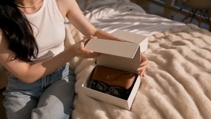 Sunglasses unboxing identity ad
