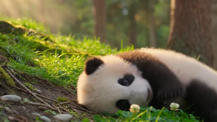 Panda cub in the forest