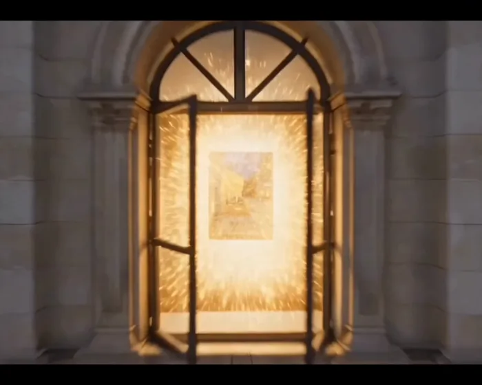 Extend a clip through a window into a gallery