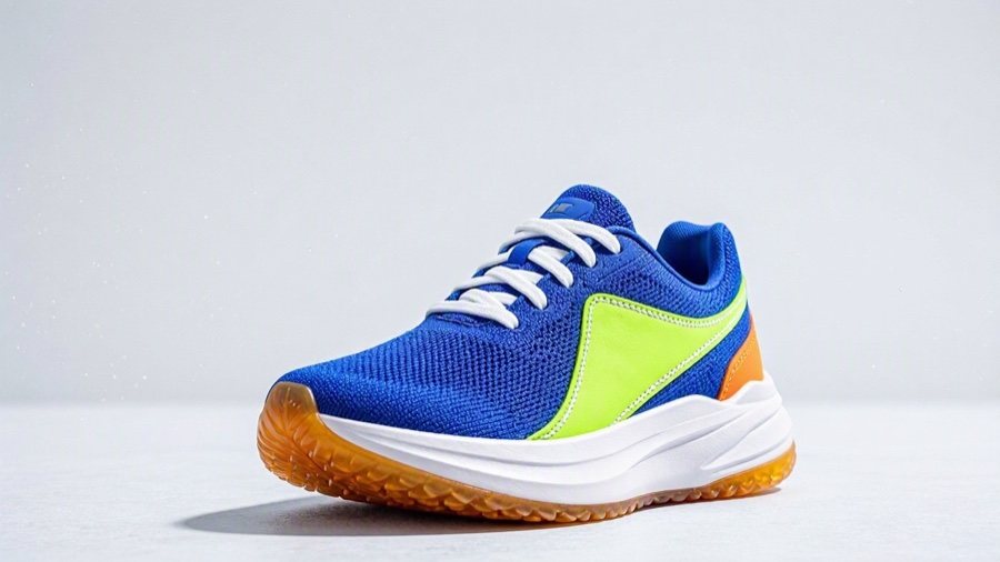 Running shoe, dust on landing · Primeiro fotograma · 首帧