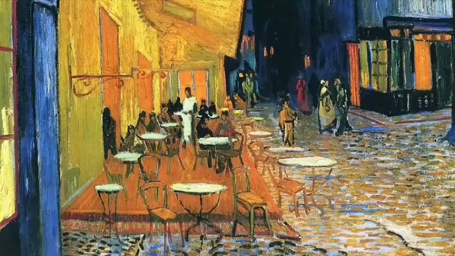 Extend a clip through a window into a gallery · Vídeo de referência · video3 inside painting