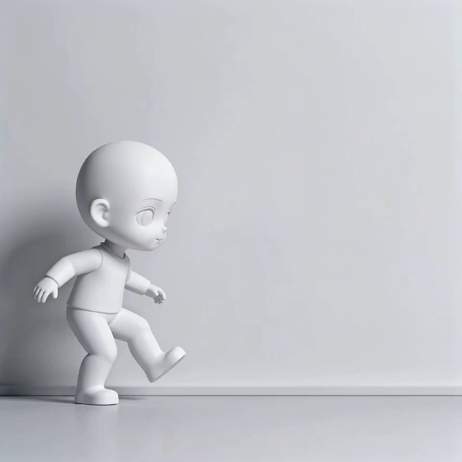 Fine clay-model re-render, cyberpunk rooftop raccoon · Vídeo de modelo cinzento · video1