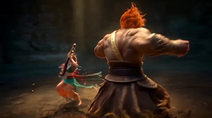 Dunhuang Apsara vs. Vajra Warrior